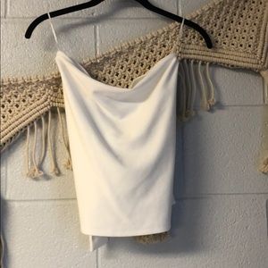 Express white tie tube top